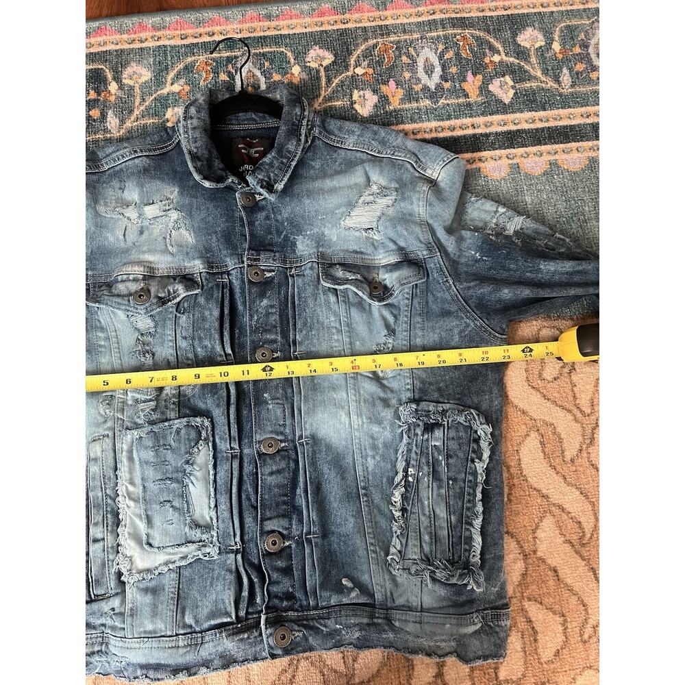 JORDAN CRAIG Men's Legacy Edition Deconstructed Distressed Denim Jacket Sz XL - Picture 15 of 16